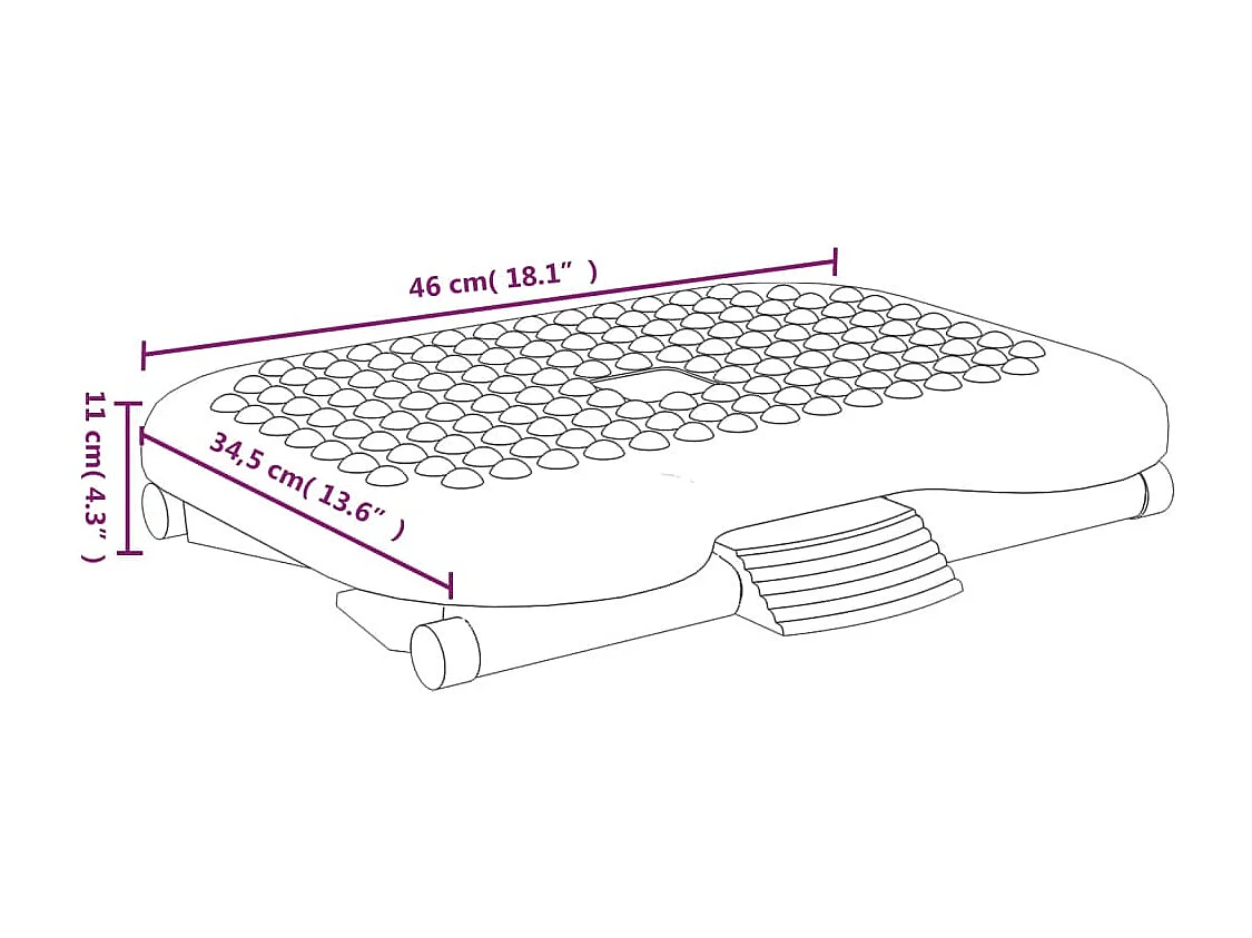 Reposapiés negro 46x34,5x11 cm