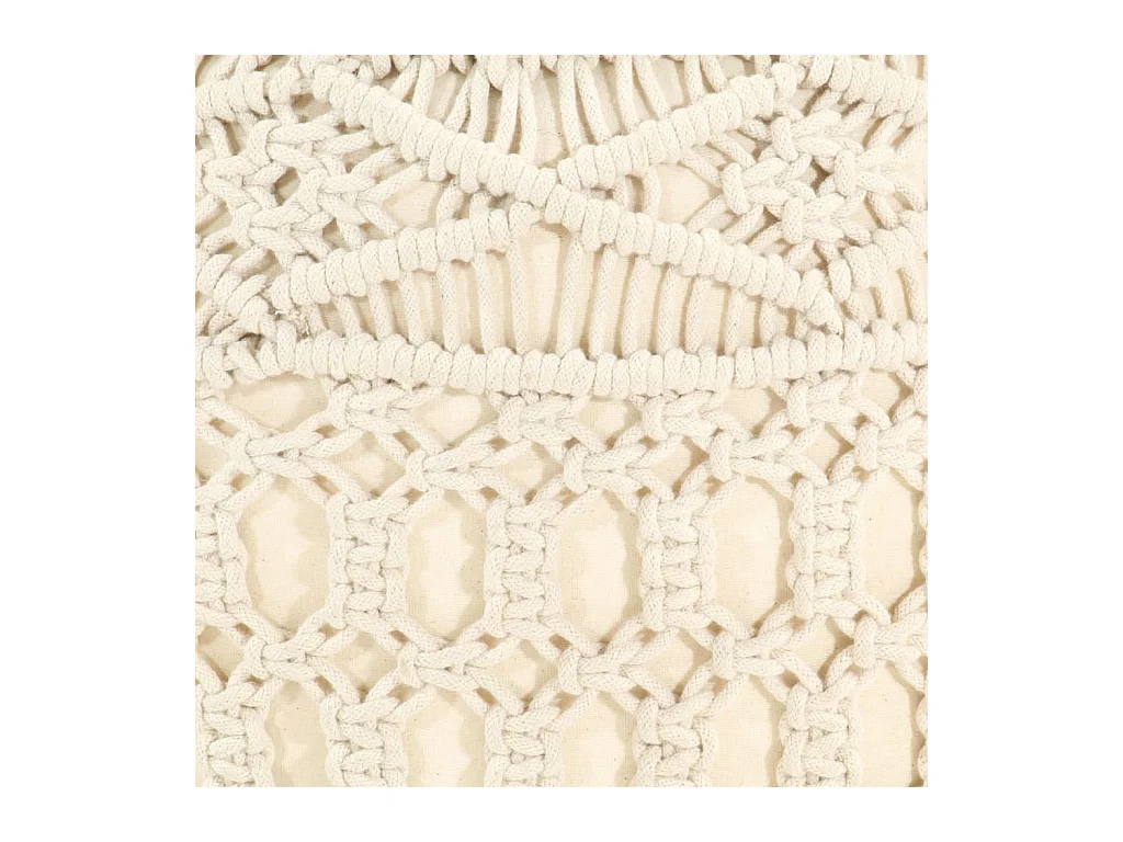 Handgemaakte macramé poef 45x30 cm katoen