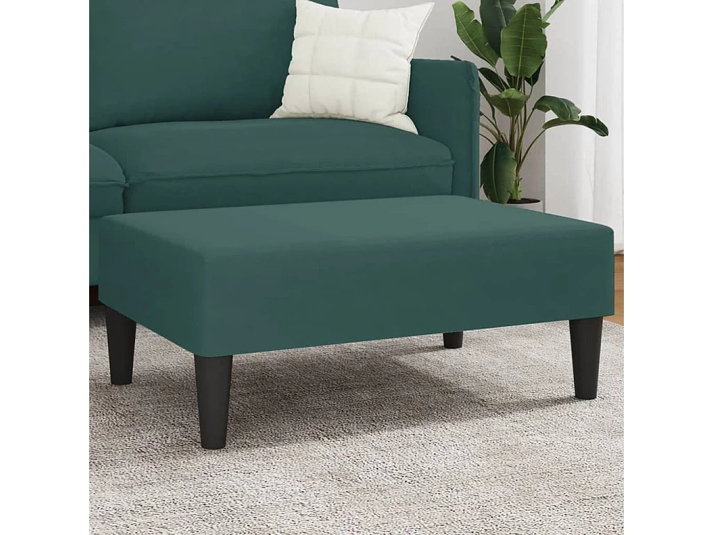 Reposapiés verde oscuro 77x55x31 cm terciopelo