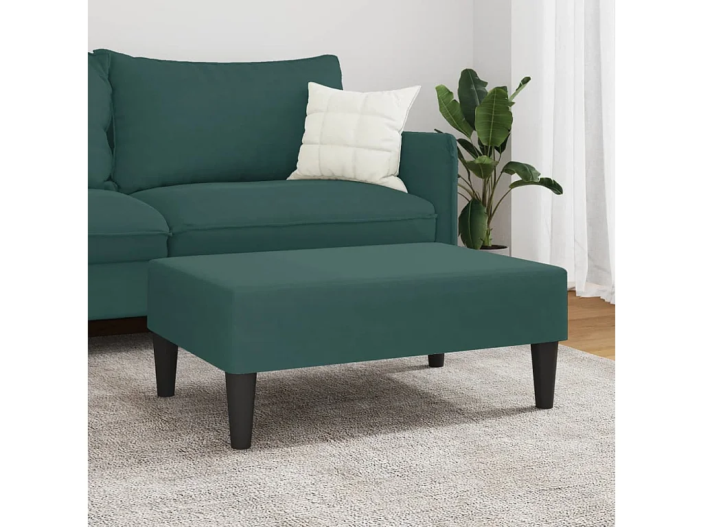 Reposapiés verde oscuro 77x55x31 cm terciopelo