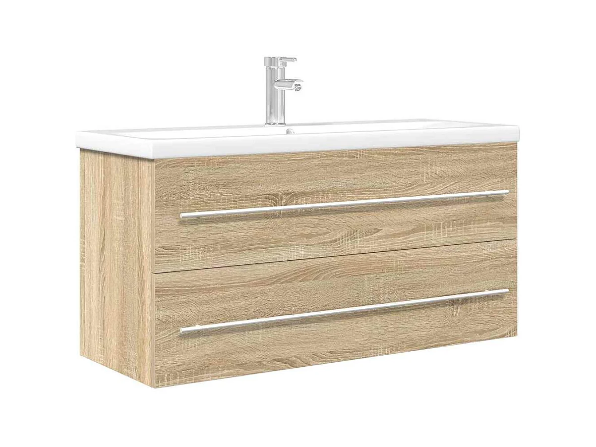 Ensemble de meubles de salle de bain 2 pcs chêne sonoma