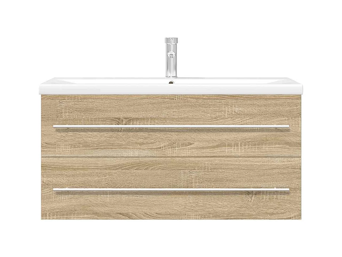 Ensemble de meubles de salle de bain 2 pcs chêne sonoma