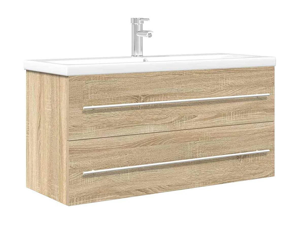 Ensemble de meubles de salle de bain 2 pcs chêne sonoma