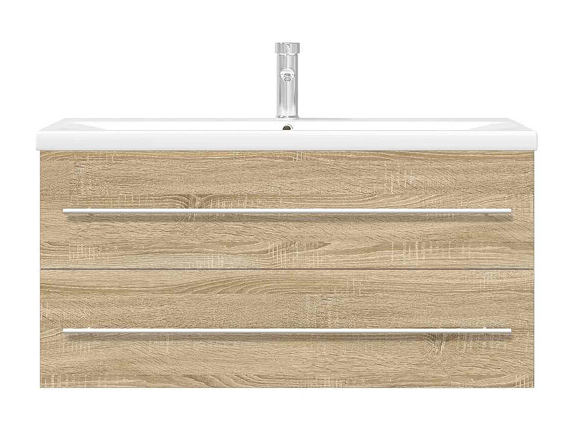 Ensemble de meubles de salle de bain 2 pcs chêne sonoma