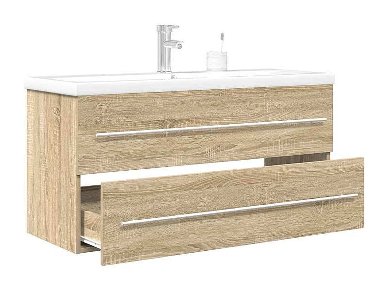 Ensemble de meubles de salle de bain 2 pcs chêne sonoma