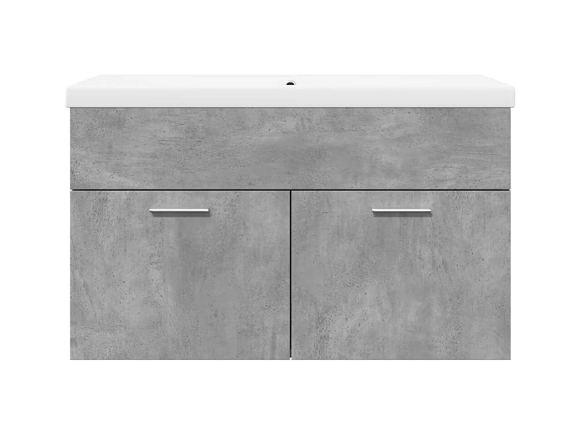 Mobile lavabo da bagno con vasca integrata in cemento grigio