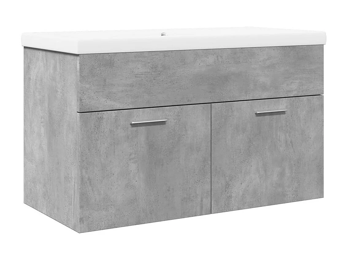 Mobile lavabo da bagno con vasca integrata in cemento grigio