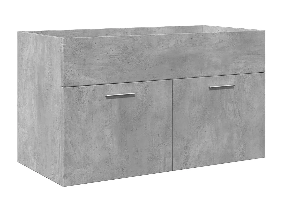 Mobile lavabo da bagno con vasca integrata in cemento grigio