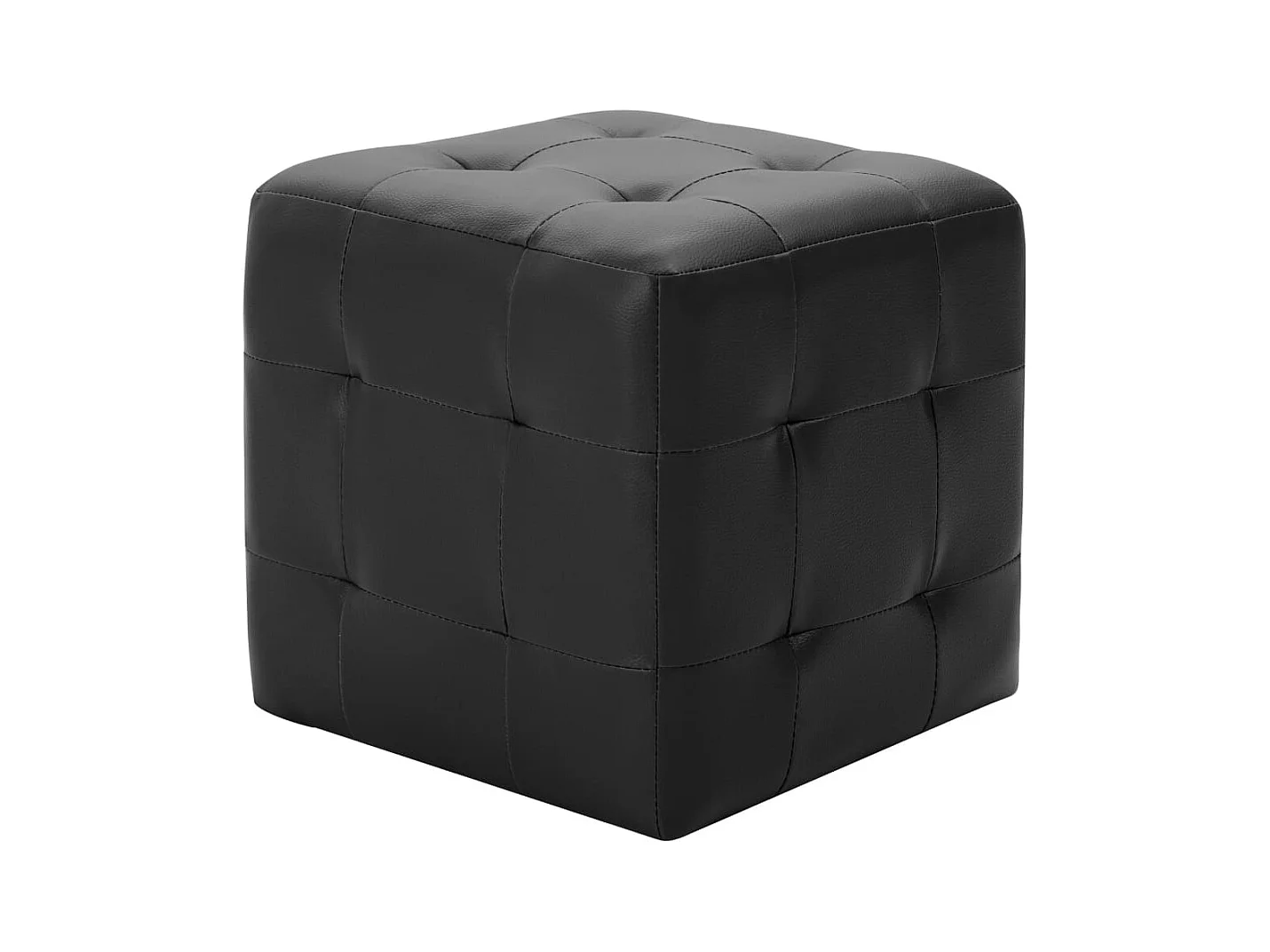 Pufs 2 uds Negro 30 x 30 x 30 cm Polipiel