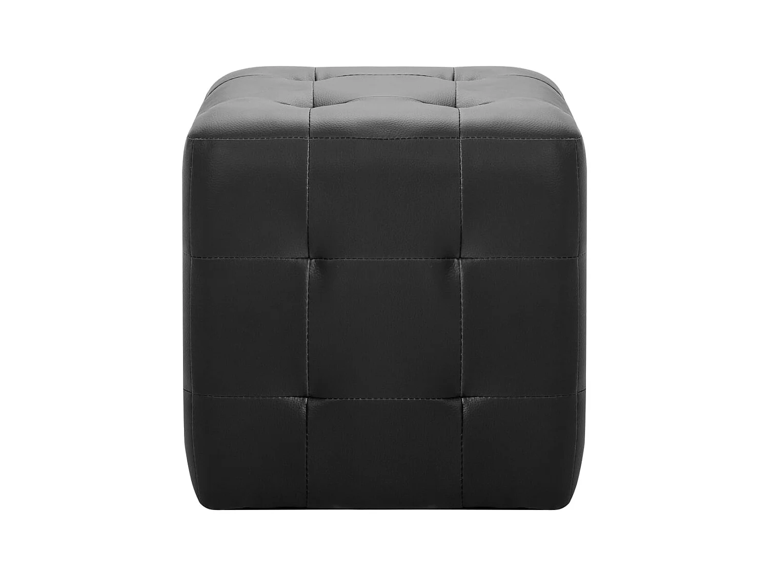 Pufs 2 uds Negro 30 x 30 x 30 cm Polipiel