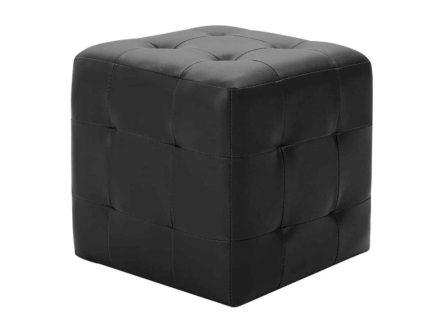 Pouf 2 pezzi Nero 30 x 30 x 30 cm Similpelle