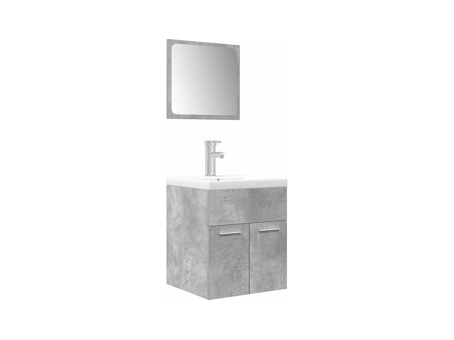 Ensemble de meubles de salle de bain 3 pcs gris béton