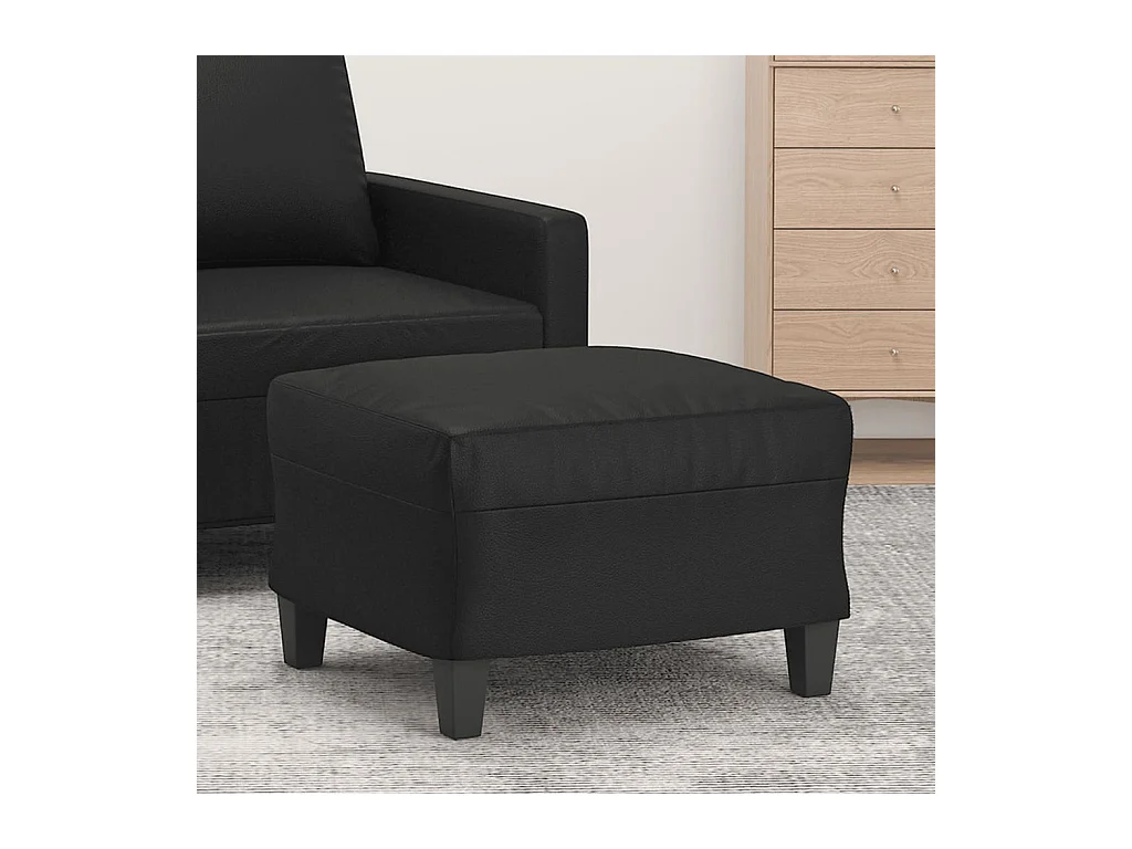 Zwarte voetenbank 60x50x41 cm kunstleer