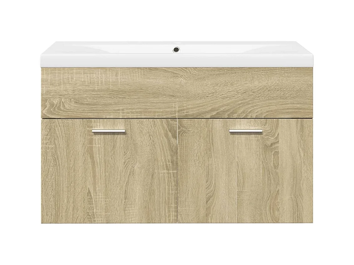 Mueble de baño con lavabo integrado en roble Sonoma