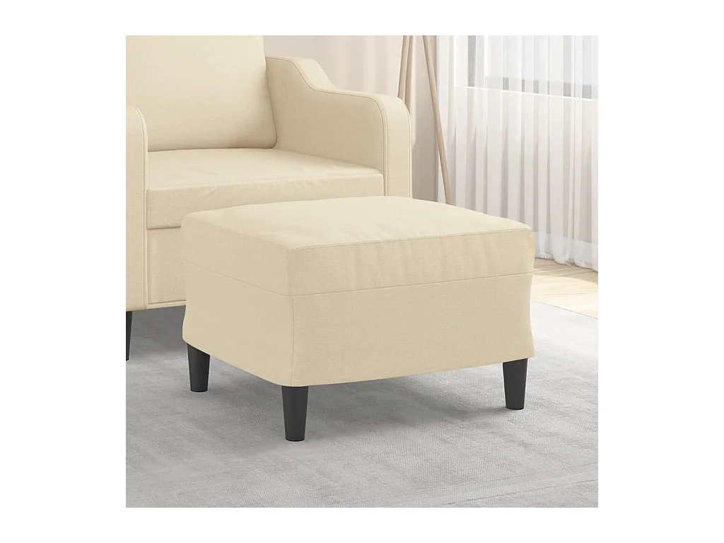 Crèmekleurige voetenbank 60x50x41 cm stof