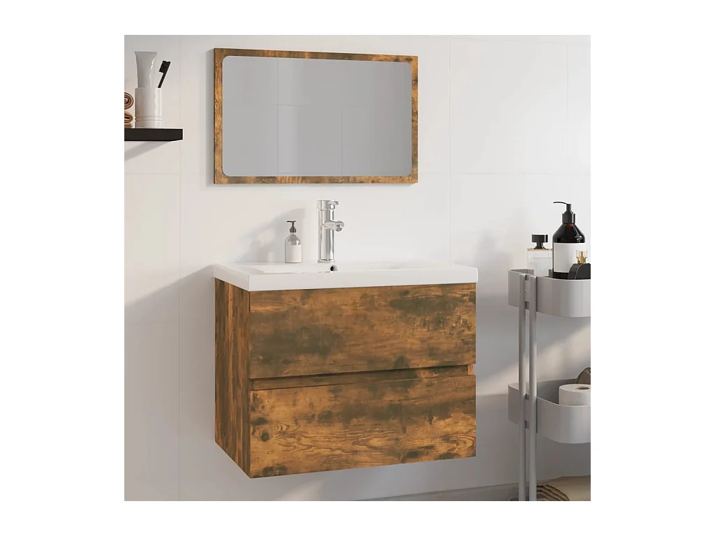 Muebles de baño de madera de ingeniería de roble ahumado