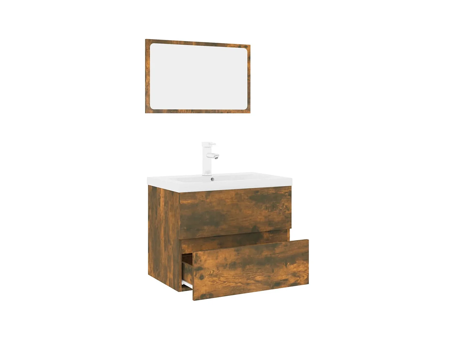 Muebles de baño de madera de ingeniería de roble ahumado