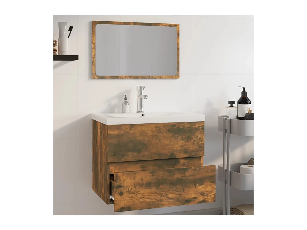 Muebles de baño de madera de ingeniería de roble ahumado