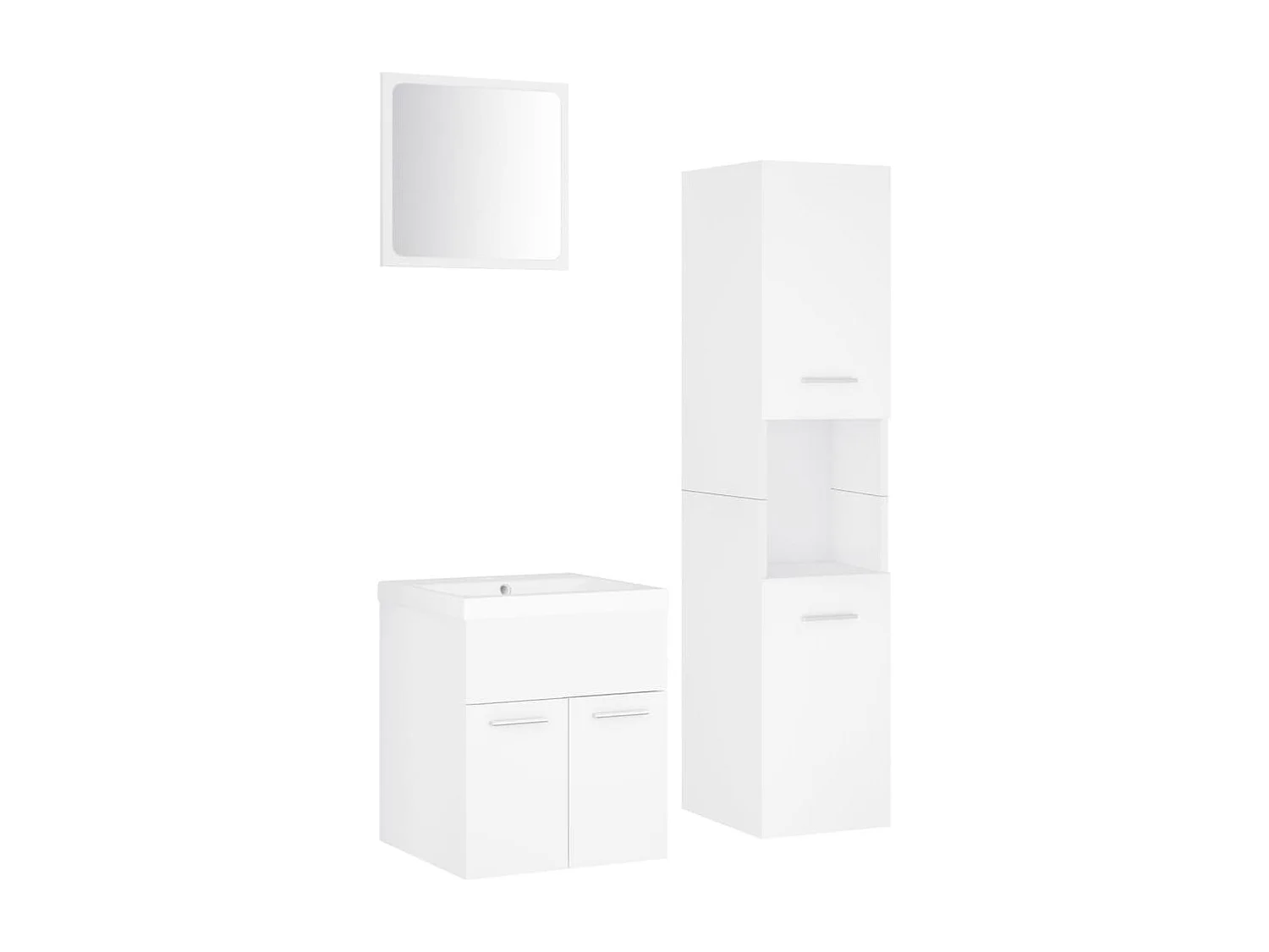 Conjunto de muebles de baño de aglomerado blanco