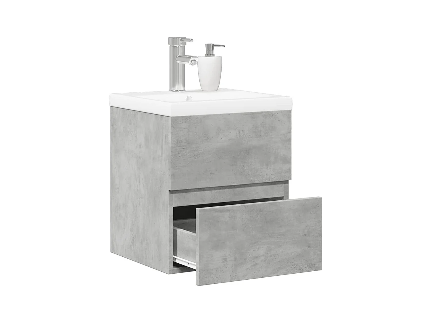 2-teiliges Badmöbel-Set Betongrau