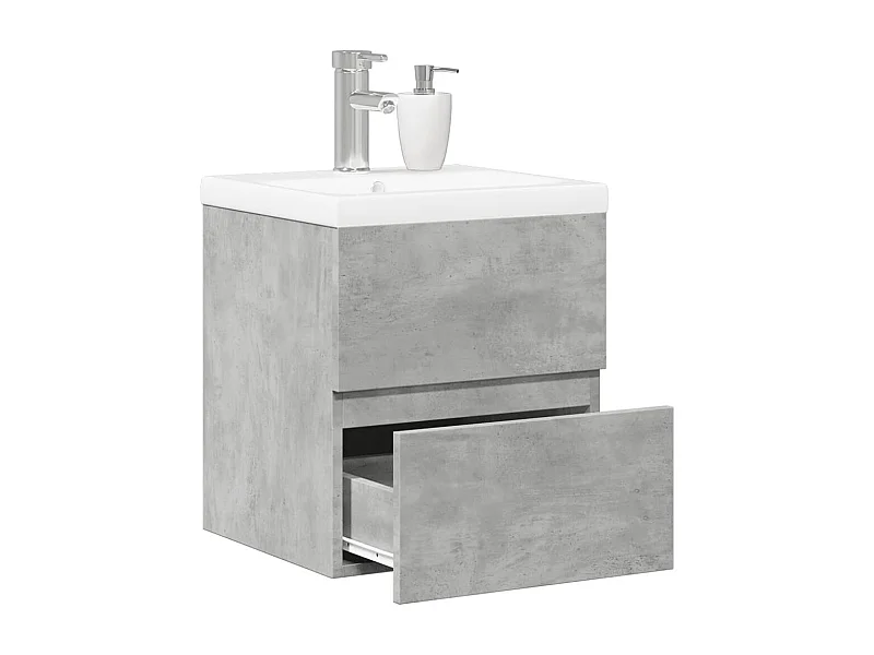 2-delige badkamermeubelset betongrijs