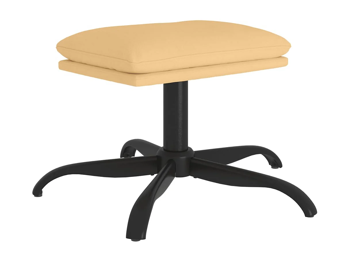 Poggiapiedi Crema 60x60x36 cm Tessuto in microfibra