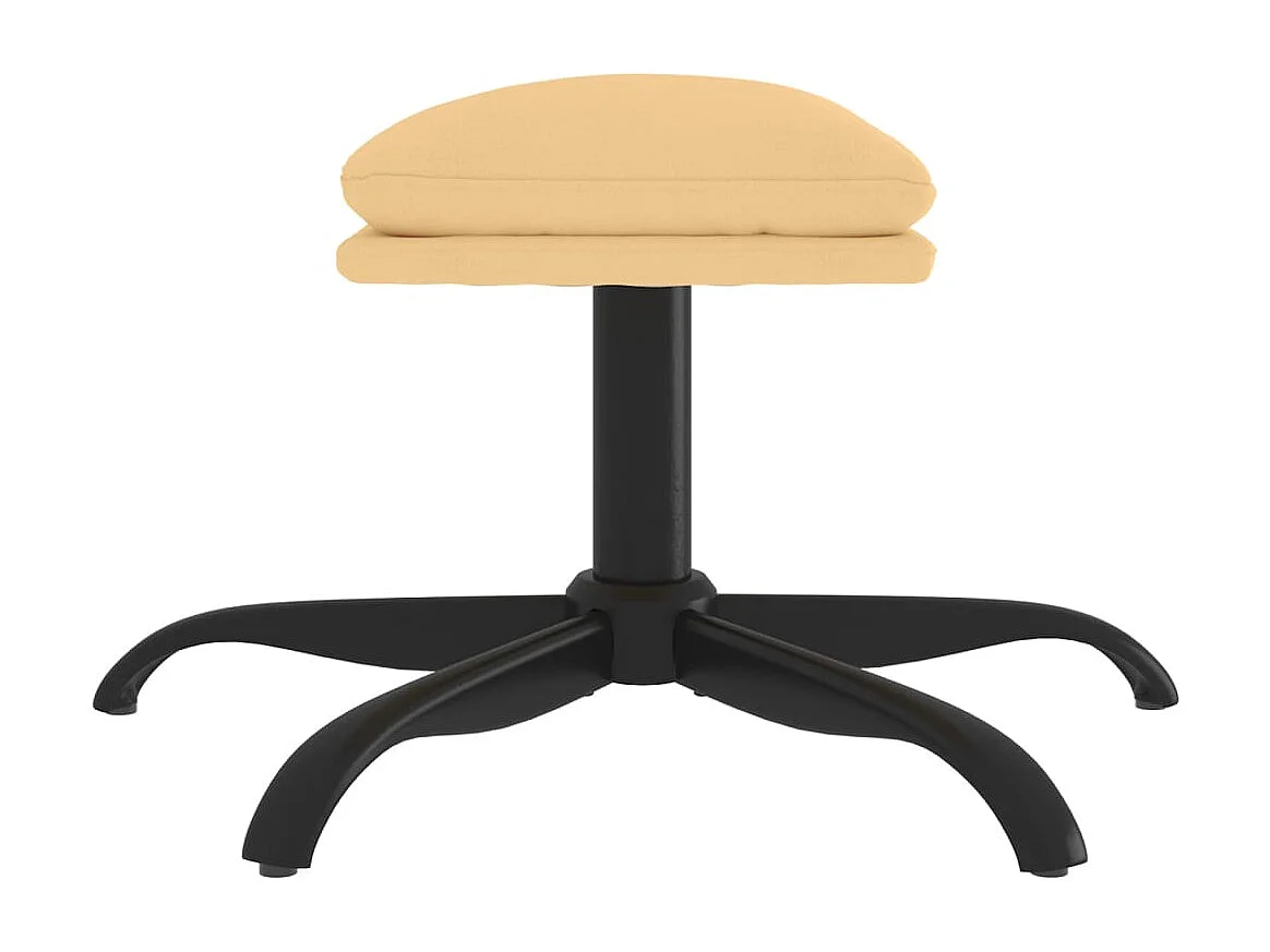 Poggiapiedi Crema 60x60x36 cm Tessuto in microfibra