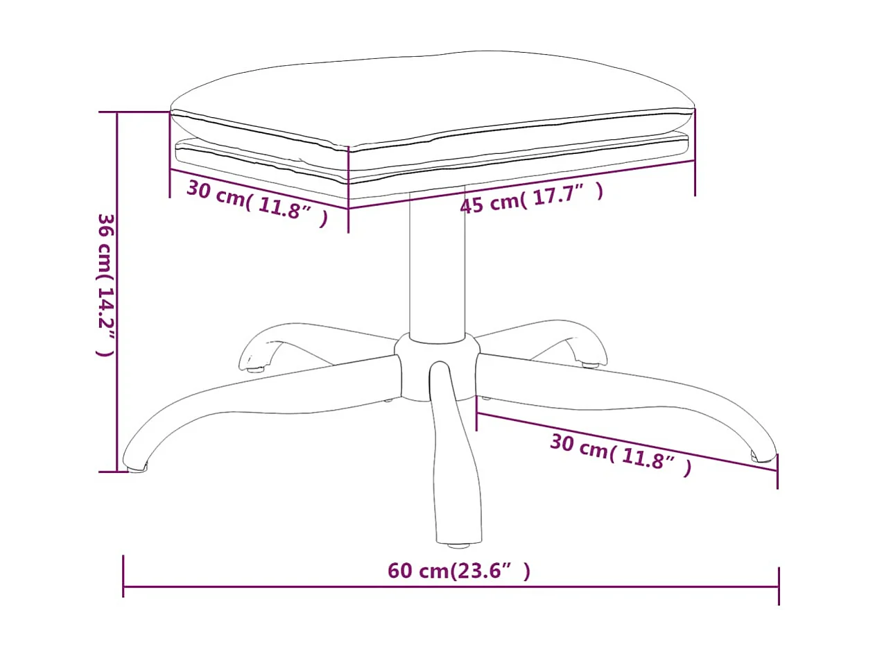 Poggiapiedi Crema 60x60x36 cm Tessuto in microfibra