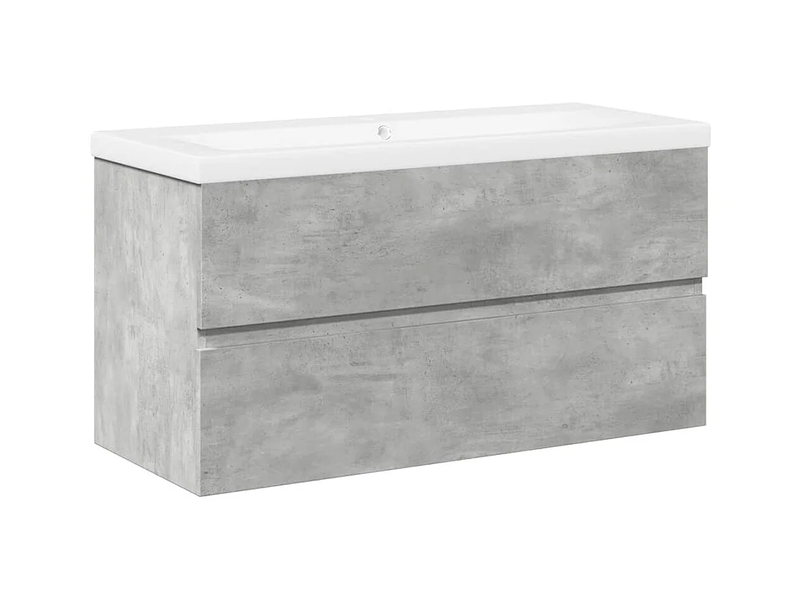 Set di mobili da bagno 2 pezzi grigio cemento