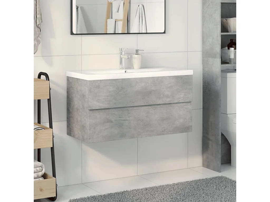 2-delige badkamermeubelset betongrijs
