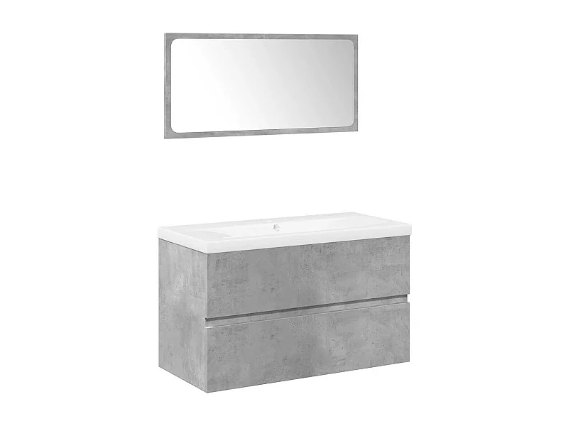 Set di mobili da bagno 3 pezzi grigio cemento