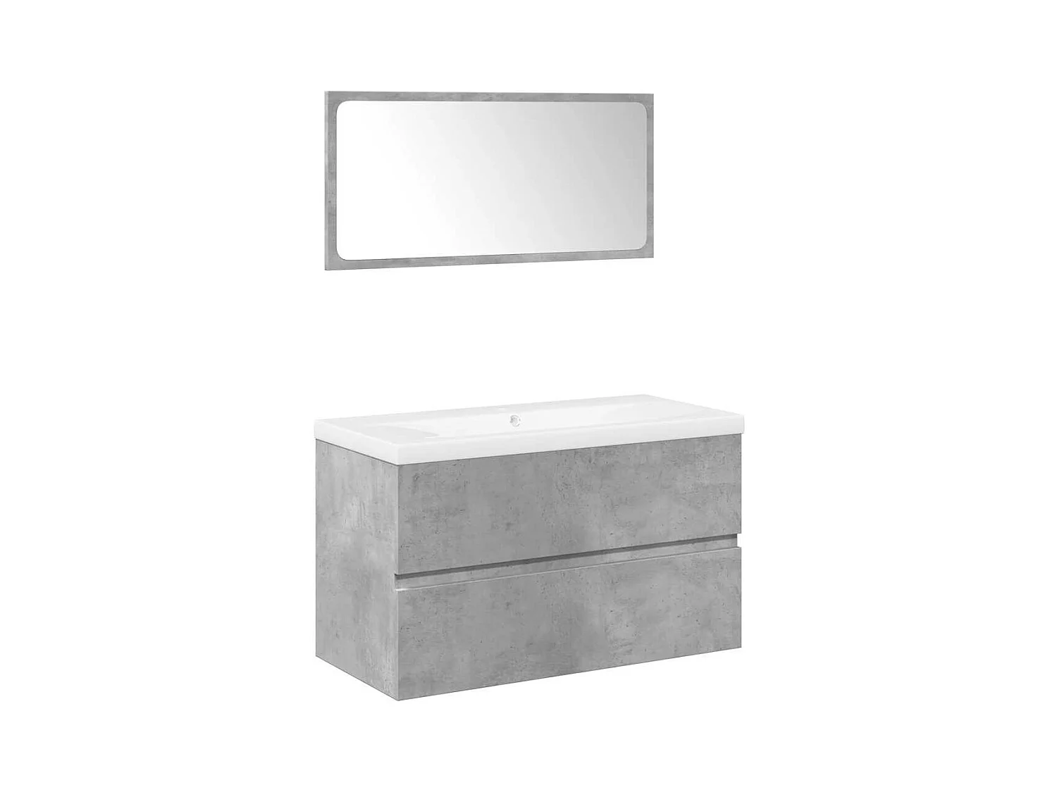 Set di mobili da bagno 3 pezzi grigio cemento
