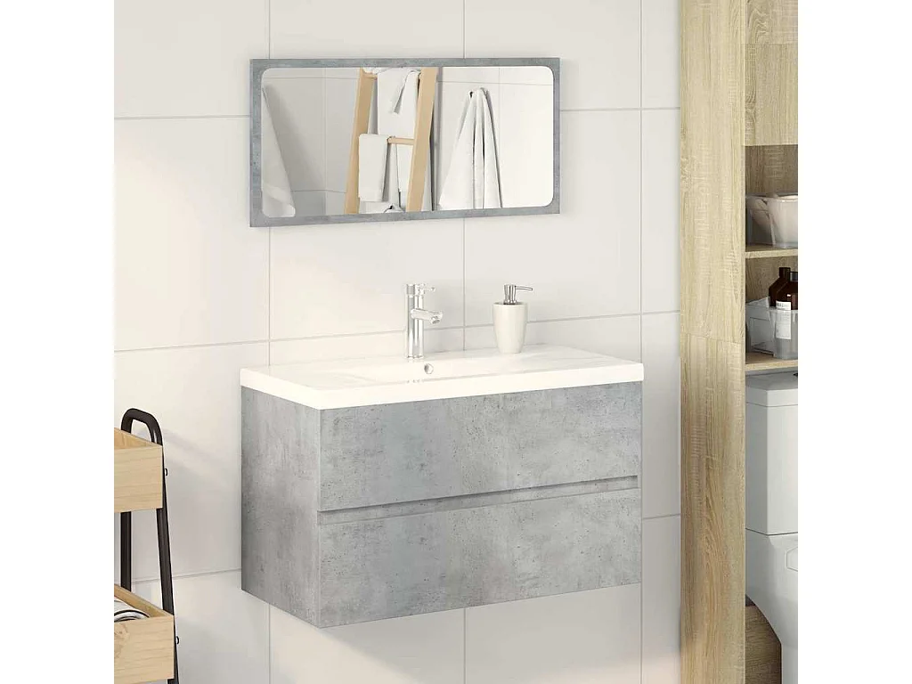 3-delige badkamermeubelset betongrijs