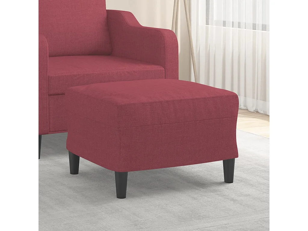 Repose-pied Rouge bordeaux 60x50x41 cm Tissu