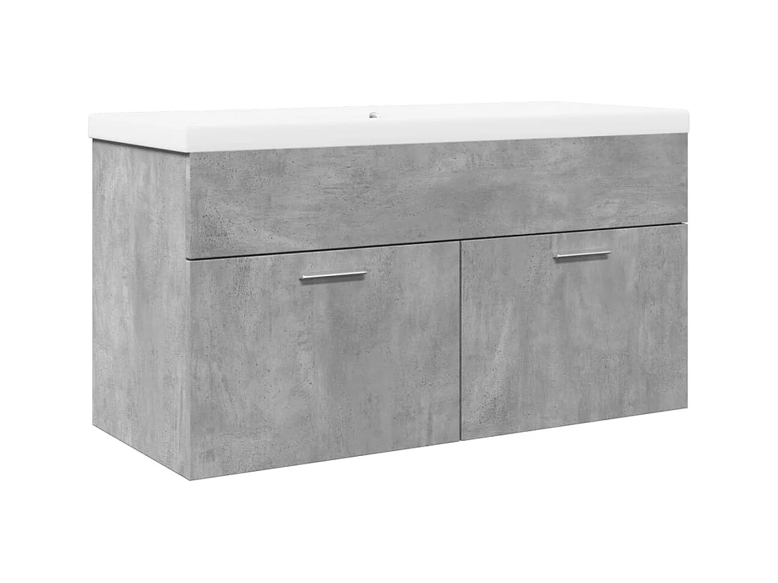 Mobile lavabo da bagno con vasca integrata in cemento grigio