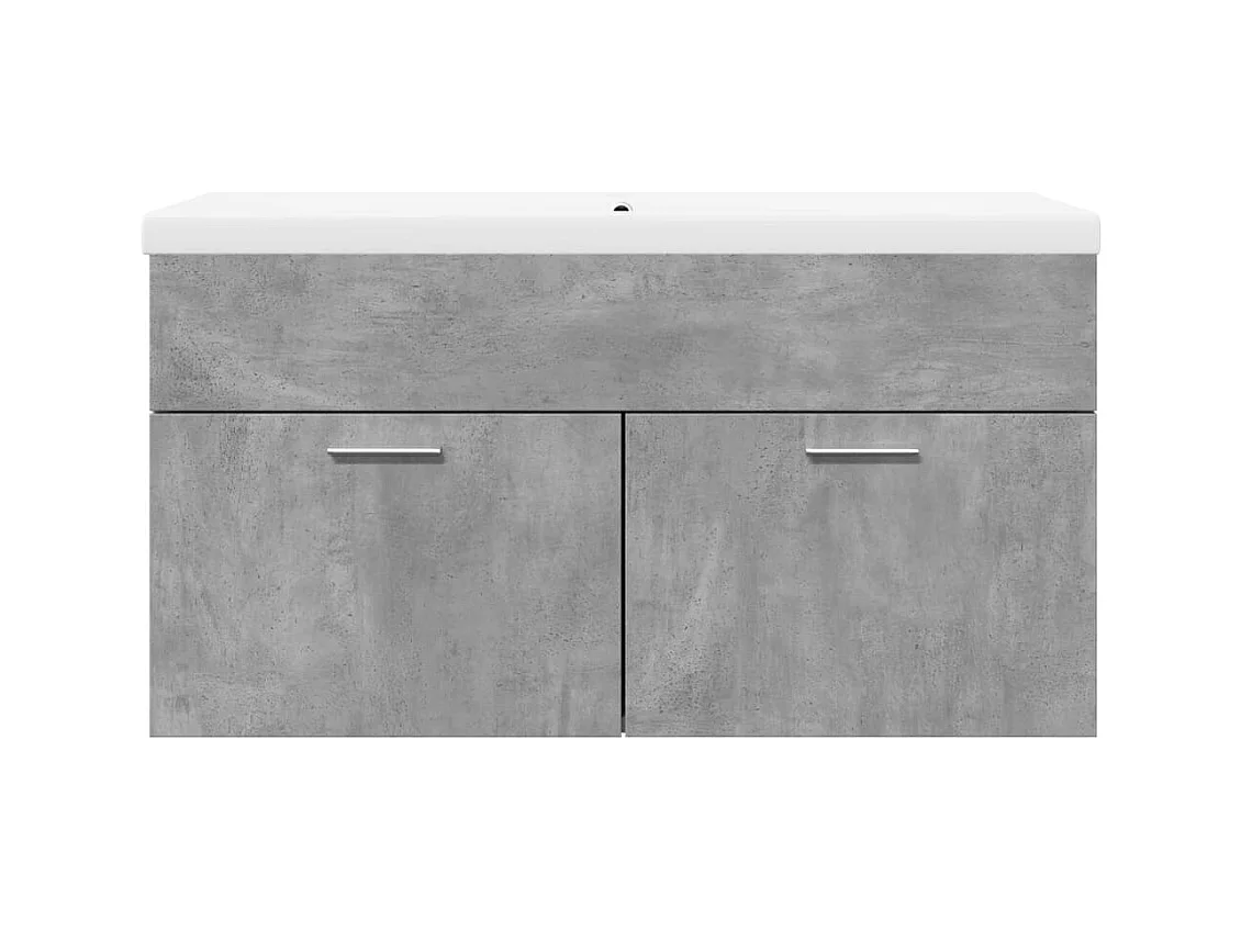 Mobile lavabo da bagno con vasca integrata in cemento grigio