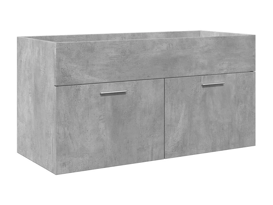 Mobile lavabo da bagno con vasca integrata in cemento grigio