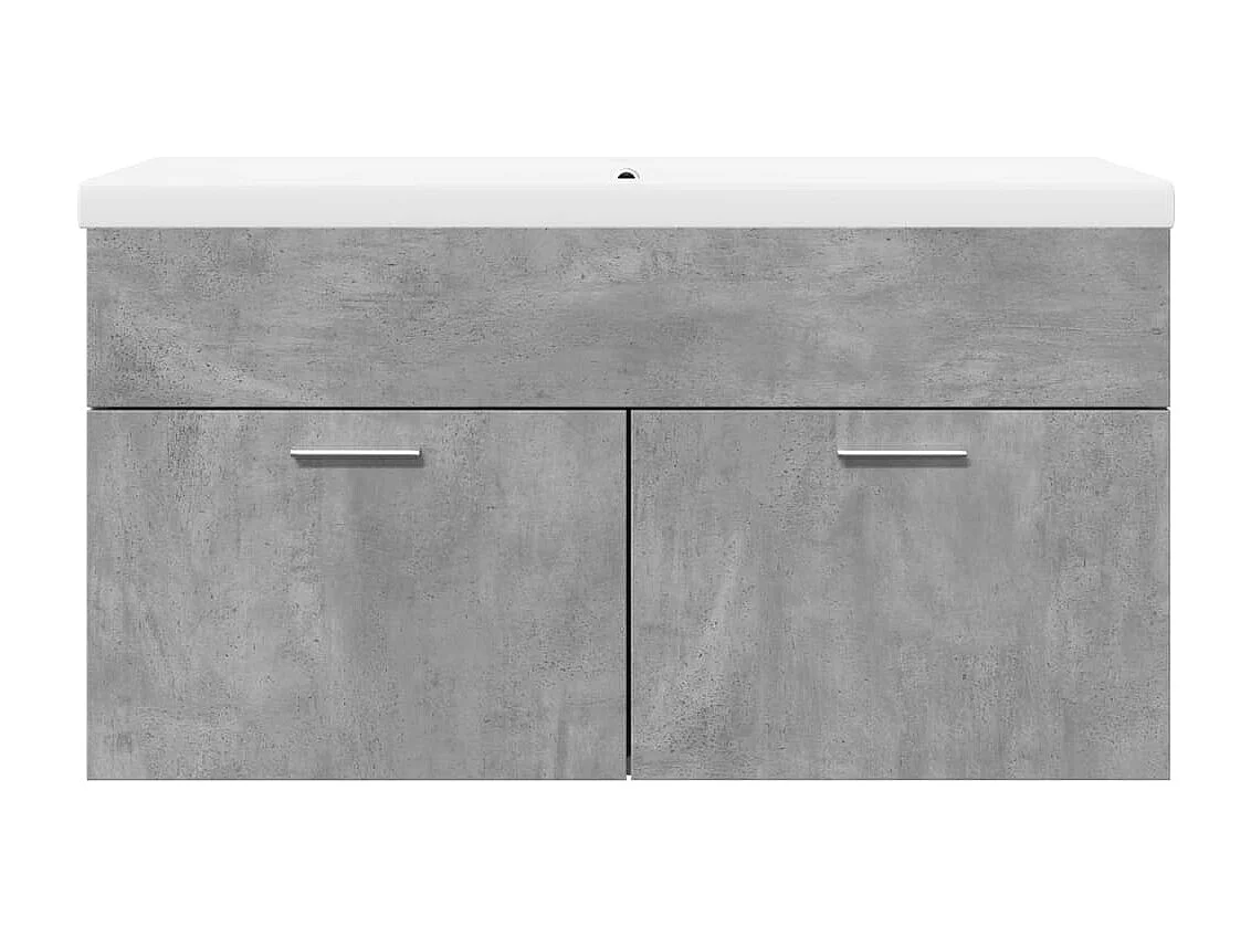 Armoire lavabo de salle de bain avec bassin intégré gris béton