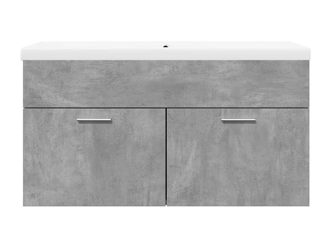 Armoire lavabo de salle de bain avec bassin intégré gris béton