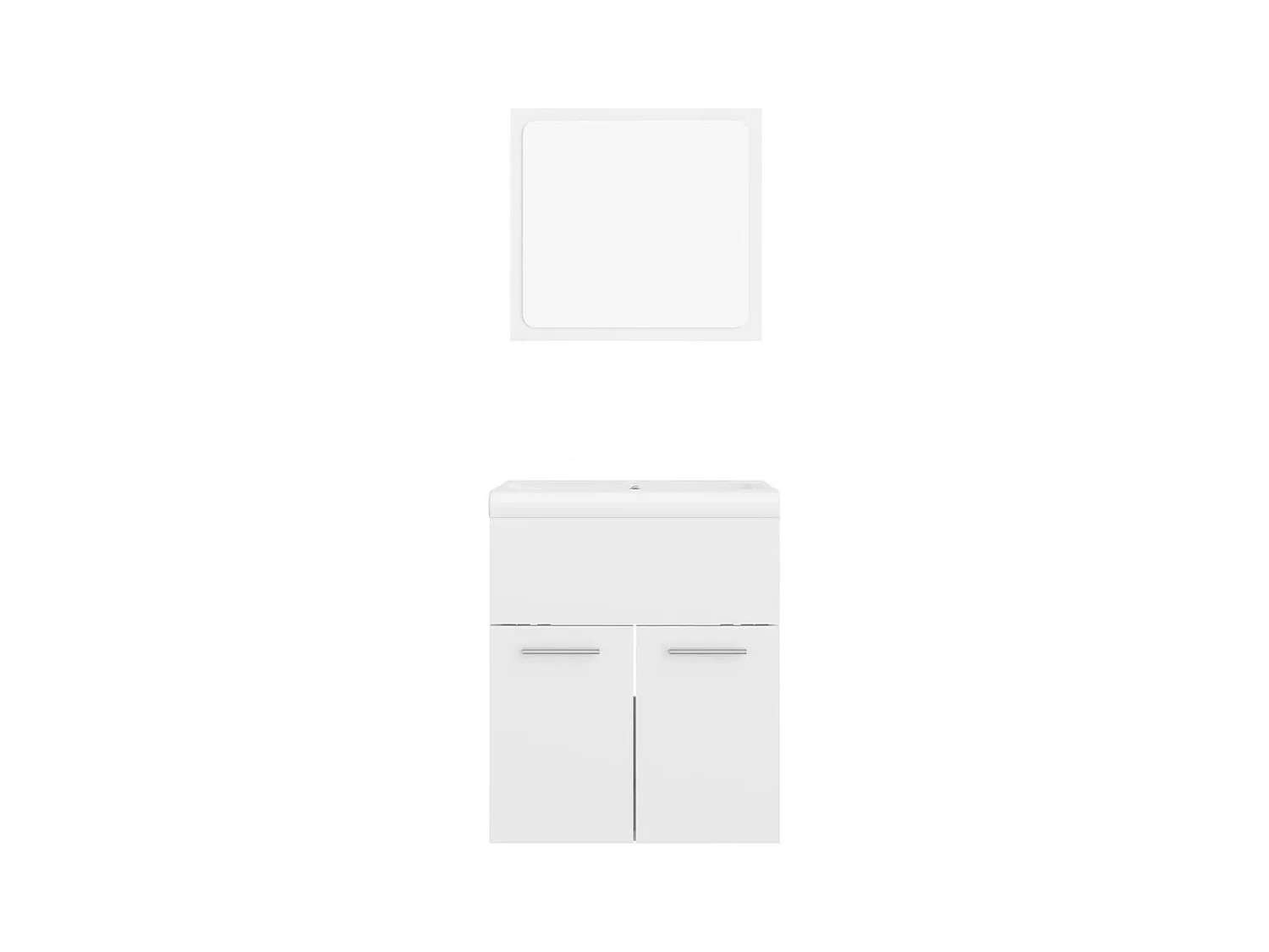 Conjunto de muebles de baño de aglomerado blanco brillo
