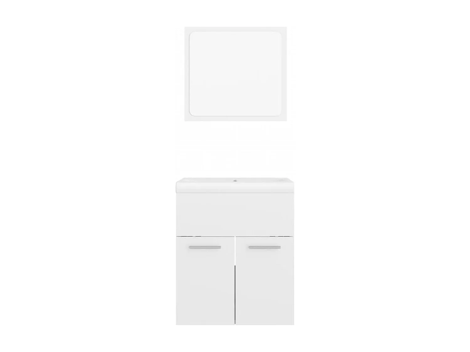 Conjunto de muebles de baño de aglomerado blanco brillo