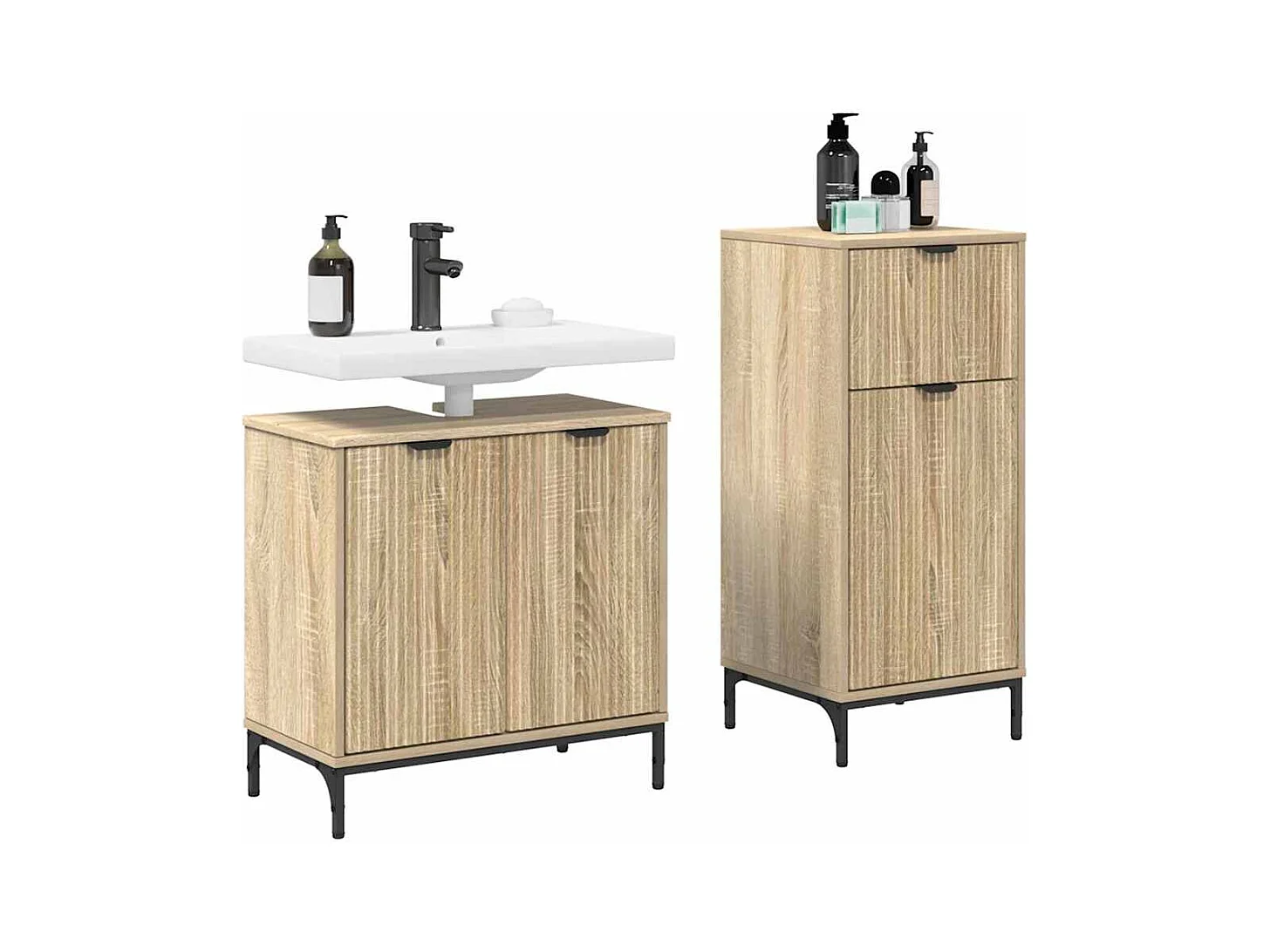 Set di mobili da bagno a quadri 2 pezzi Sonoma Oak