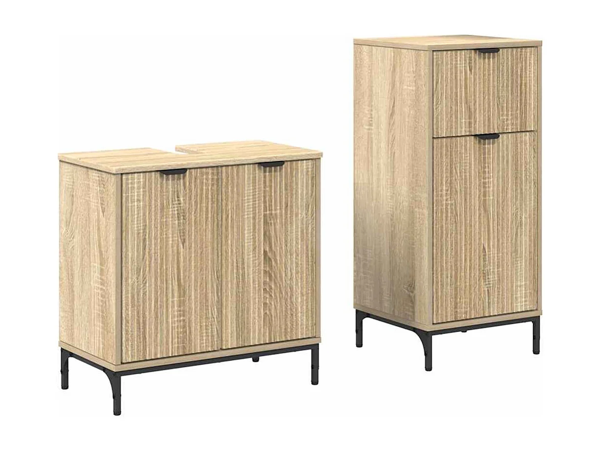Set di mobili da bagno a quadri 2 pezzi Sonoma Oak