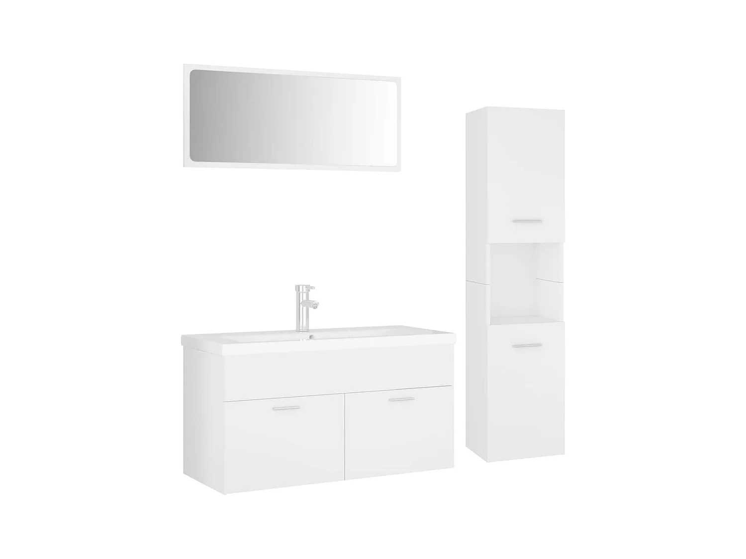 Conjunto de muebles de baño de aglomerado blanco