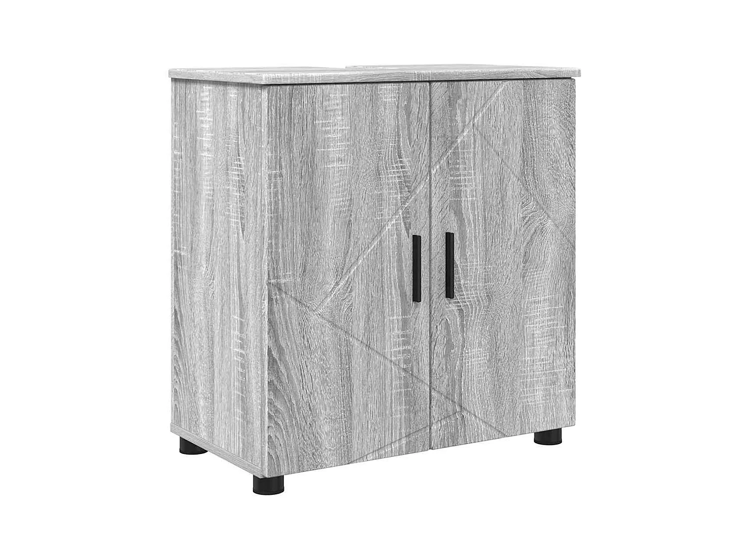 Ensemble de mobilier de salle de bain 4 pcs Sonoma gris