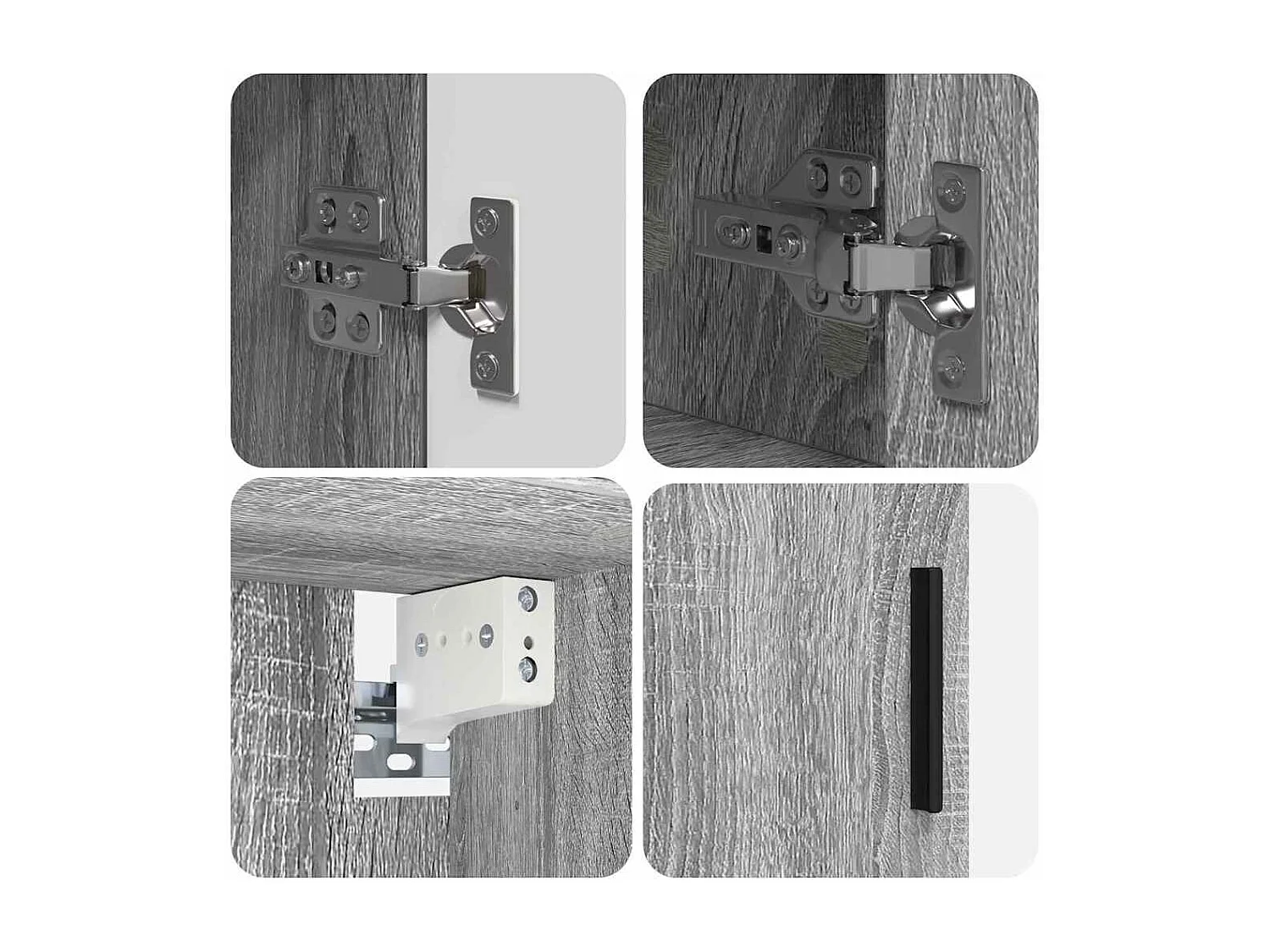 Ensemble de mobilier de salle de bain 4 pcs Sonoma gris