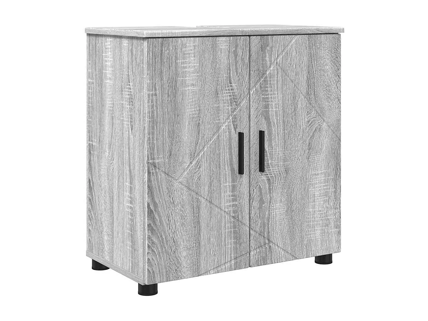 Ensemble de mobilier de salle de bain 4 pcs Sonoma gris