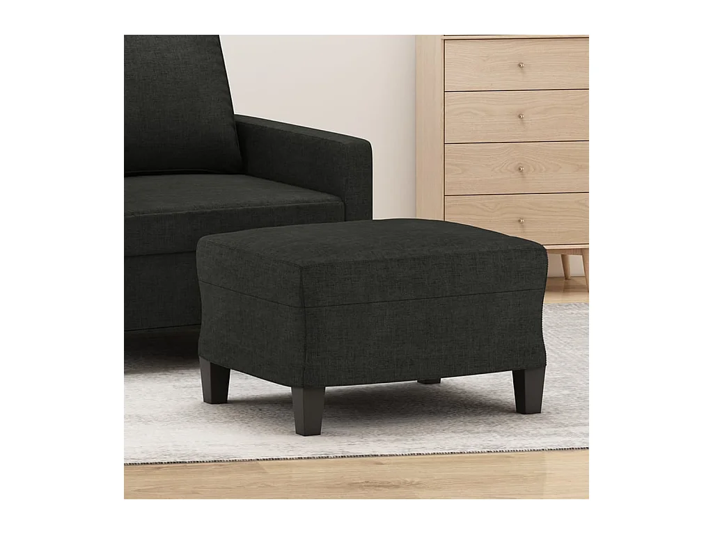 Zwarte voetenbank 60x50x41 cm stof