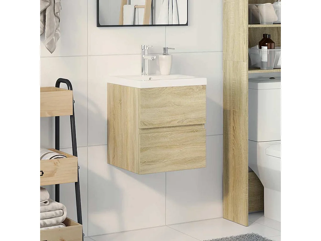 Ensemble de meubles de salle de bain 2 pcs chêne sonoma