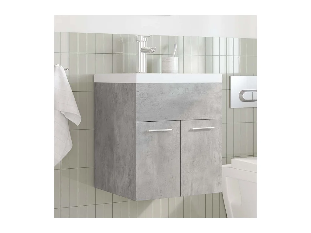 Waschbeckenunterschrank mit integriertem Waschbecken und Wasserhahn